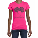 I LOVE ME & I LOVE MY HAIR GIRLS T-SHIRT HOT Pink