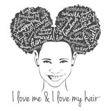I LOVE ME & I LOVE MY HAIR GIRLS T-SHIRT HOT Pink