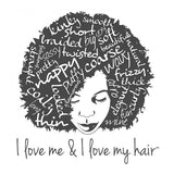 I LOVE ME & I LOVE MY HAIR V-NECK FITTED LADIES T-SHIRT Ladies HOT Pink